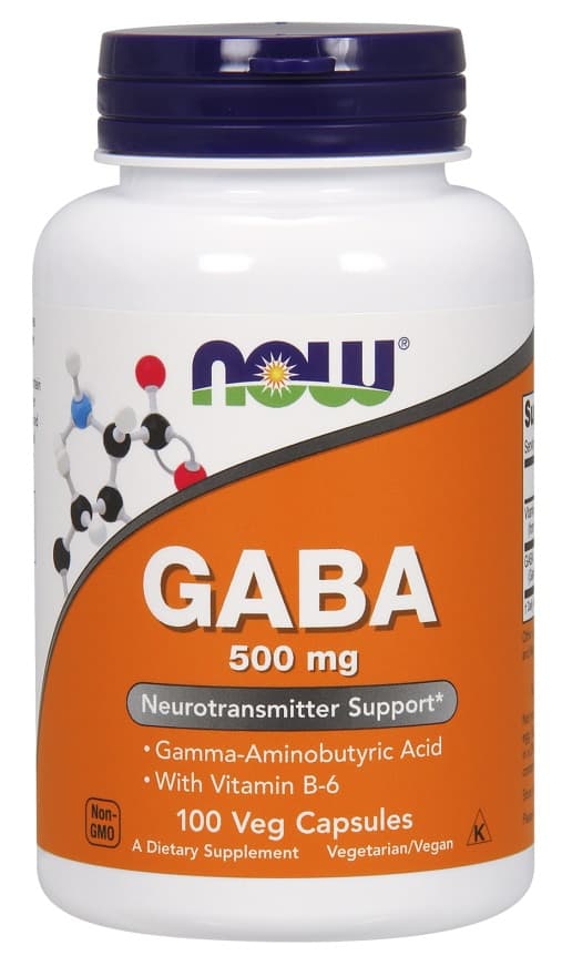 NOW Foods GABA with Vitamin B6, 500mg - 100 vcaps