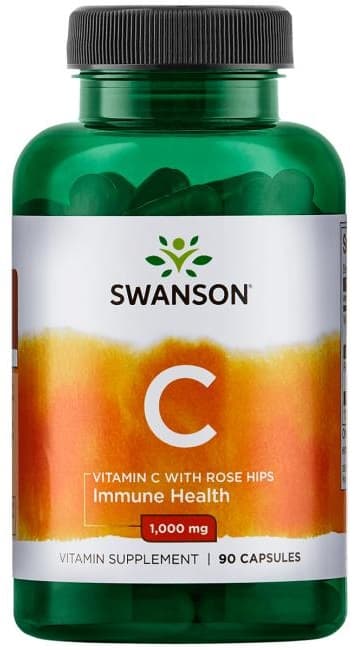 Swanson Vitamin C with Rose Hips Extract, 1000mg - 90 caps