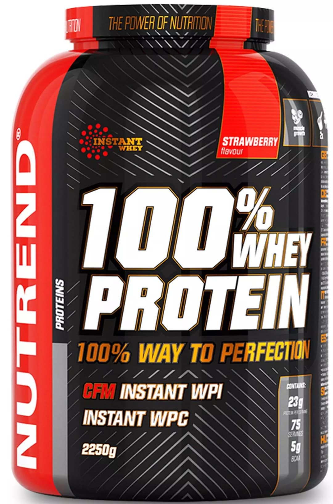 Nutrend 100% Whey Protein, Strawberry - 2250 grams
