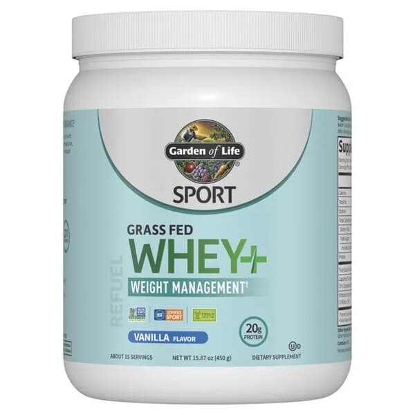 Garden of Life Sport Grass Fed Whey+ Weight Management, Vanilla - 450 grams