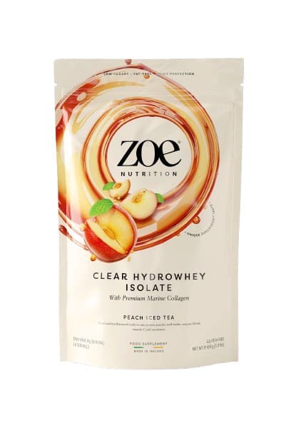 ZOE Nutrition Clear Hydrowhey Isolate, Peach Iced Tea - 454 grams