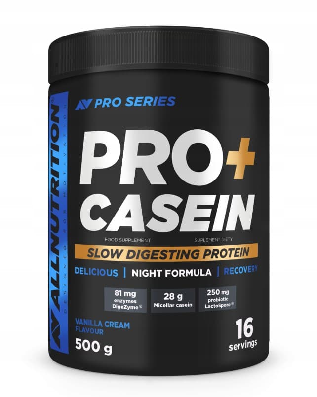 Allnutrition Pro+ Casein, Vanilla Cream - 500 grams