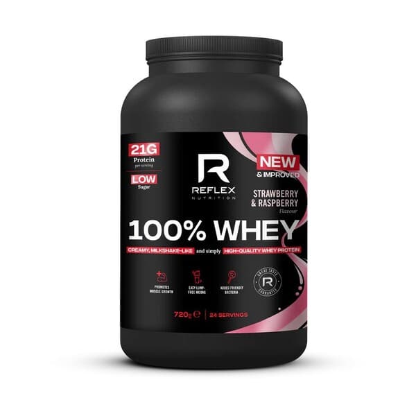 Reflex Nutrition 100% Whey, Strawberry & Raspberry - 720 grams