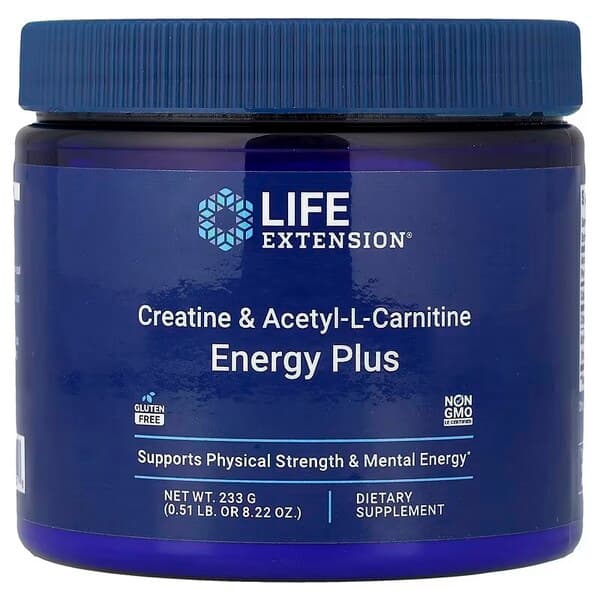 Life Extension Creatine & Acetyl-L-Carnitine Energy Plus - 233 grams