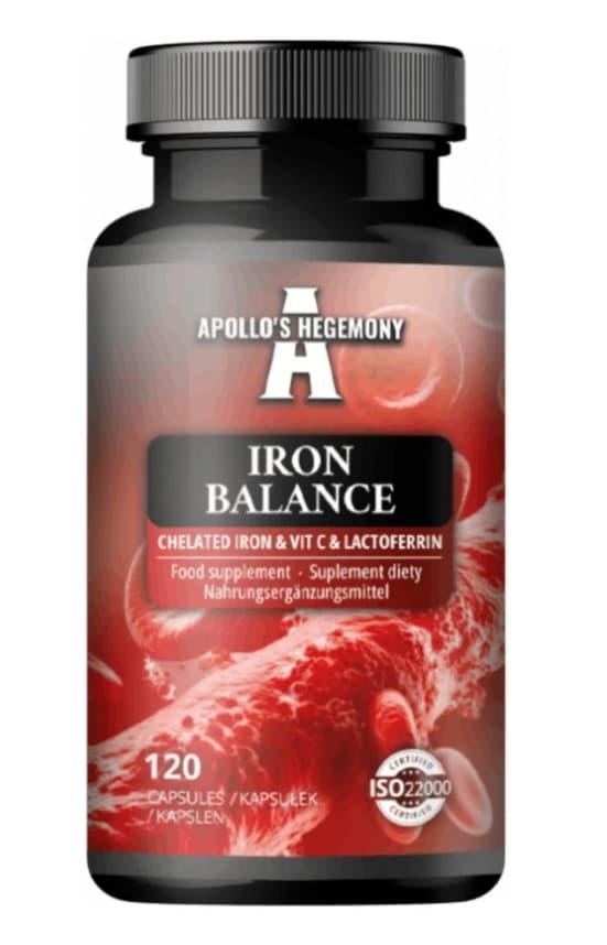 Apollo's Hegemony Iron Balance Chelated Iron & Vit C & Lactoferrin - 120 caps