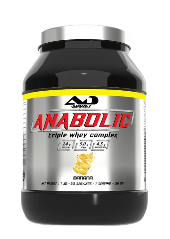 Addict Sport Nutrition Anabolic Triple Whey Complex, Banana - 1000 grams