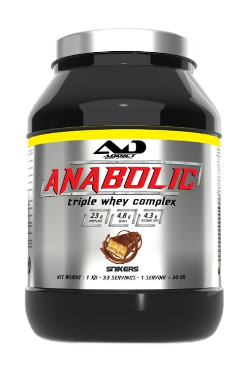 Addict Sport Nutrition Anabolic Triple Whey Complex, Snikers - 1000 grams