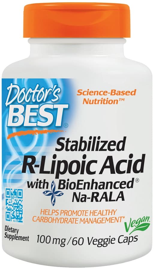 Doctor's Best Stabilized R-Lipoic Acid with Na-RALA, 100mg - 60 vcaps