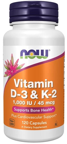 NOW Foods Vitamin D-3 & K-2 - 120 caps