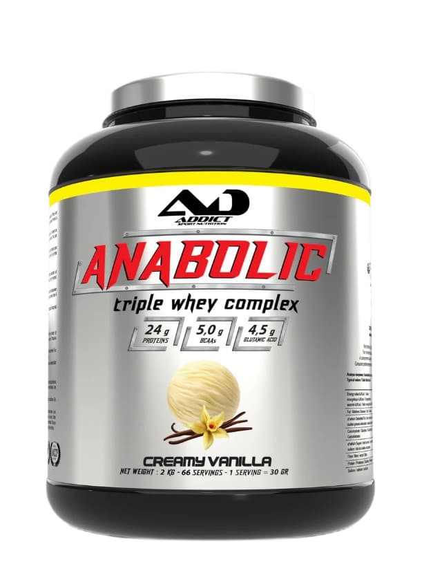 Addict Sport Nutrition Anabolic Triple Whey Complex, Creamy Vanilla - 2000 grams