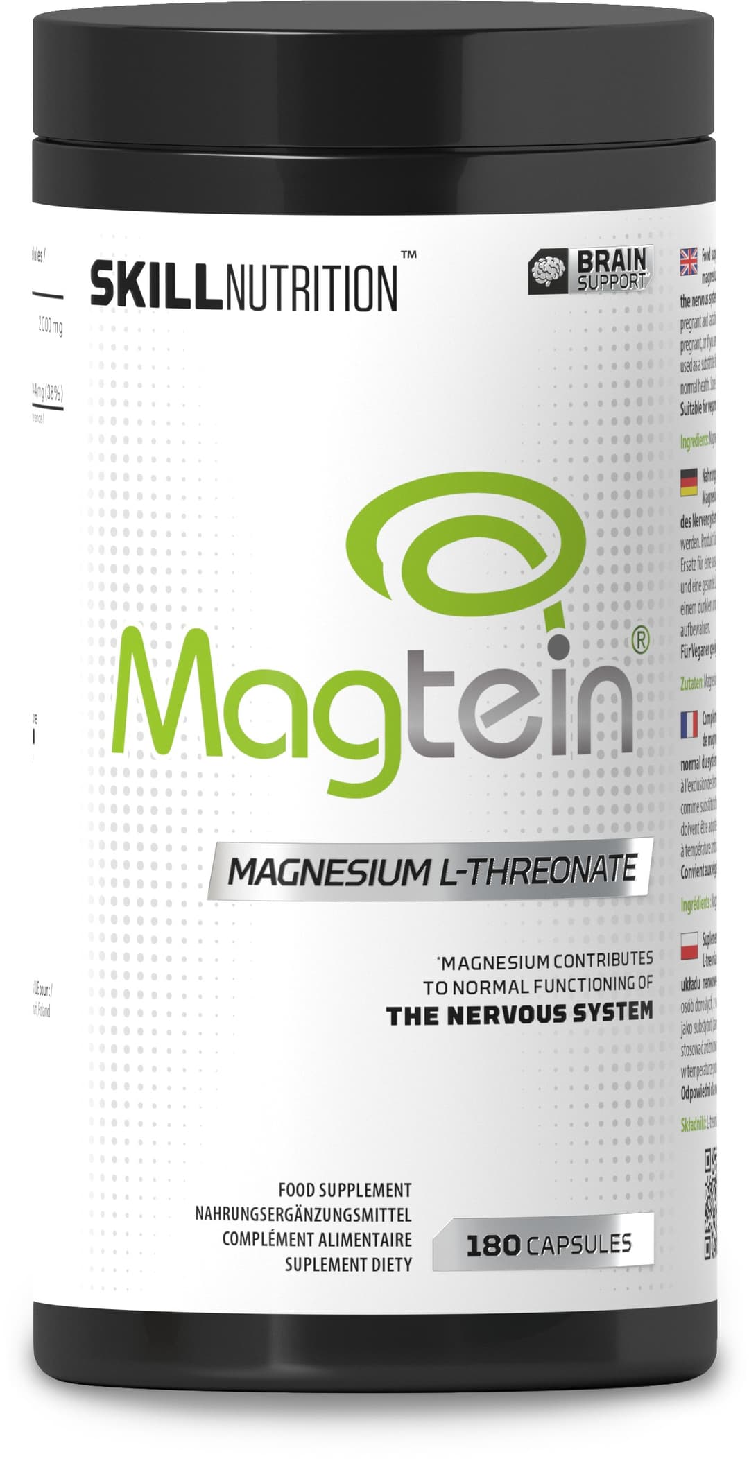 Skill Nutrition Magtein, Magnesium L-Threonate - 180 caps