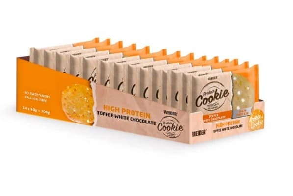 Weider Protein Cookie, Toffee White Chocolate - 14 x 50g