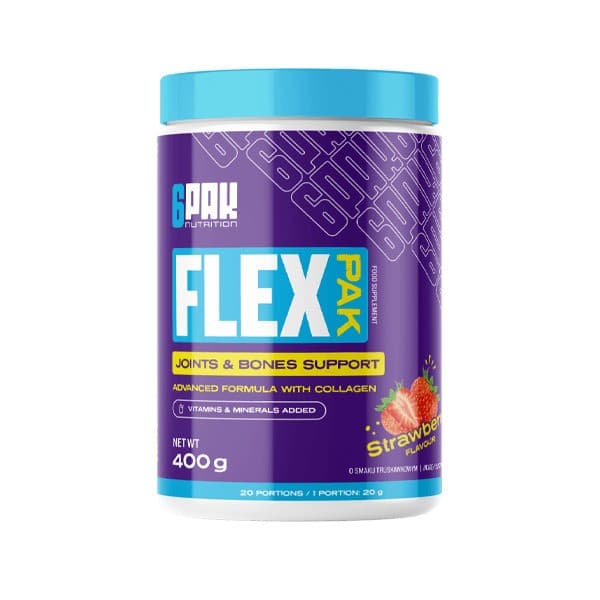 6PAK Flex Pak, Strawberry - 400 grams